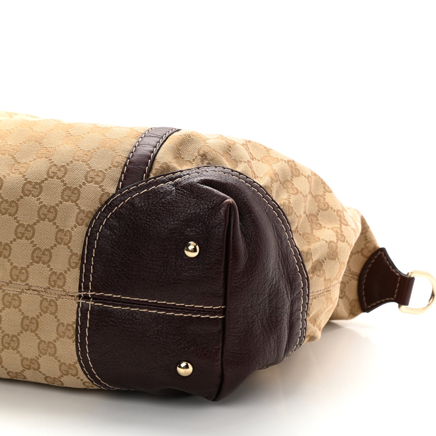 Gucci Monogram Horsebit Nail Medium Boston Brown 7 of 9