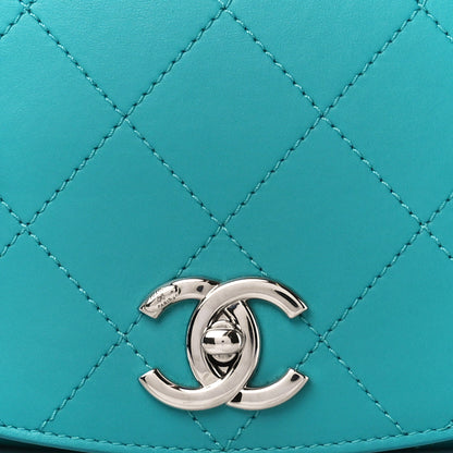 Chanel Calfskin Stitched Small Ring My Bag Flap Crossbody Turquoise 8 of 10