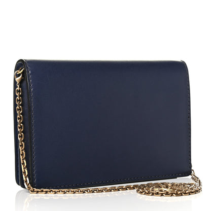 Christian Dior Calfskin J'Adior Wallet on Chain Pouch Navy Blue 2 of 9