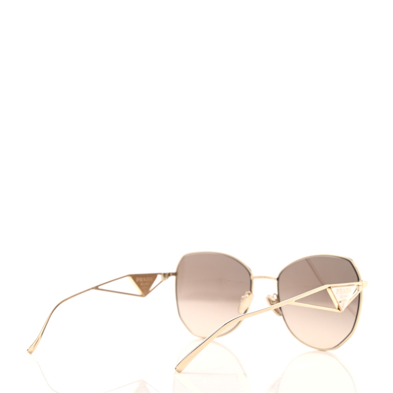 Prada Metal Symbole Triangle Logo Sunglasses SPR57Y Anthracite Gray Cammeo Beige 4 of 5