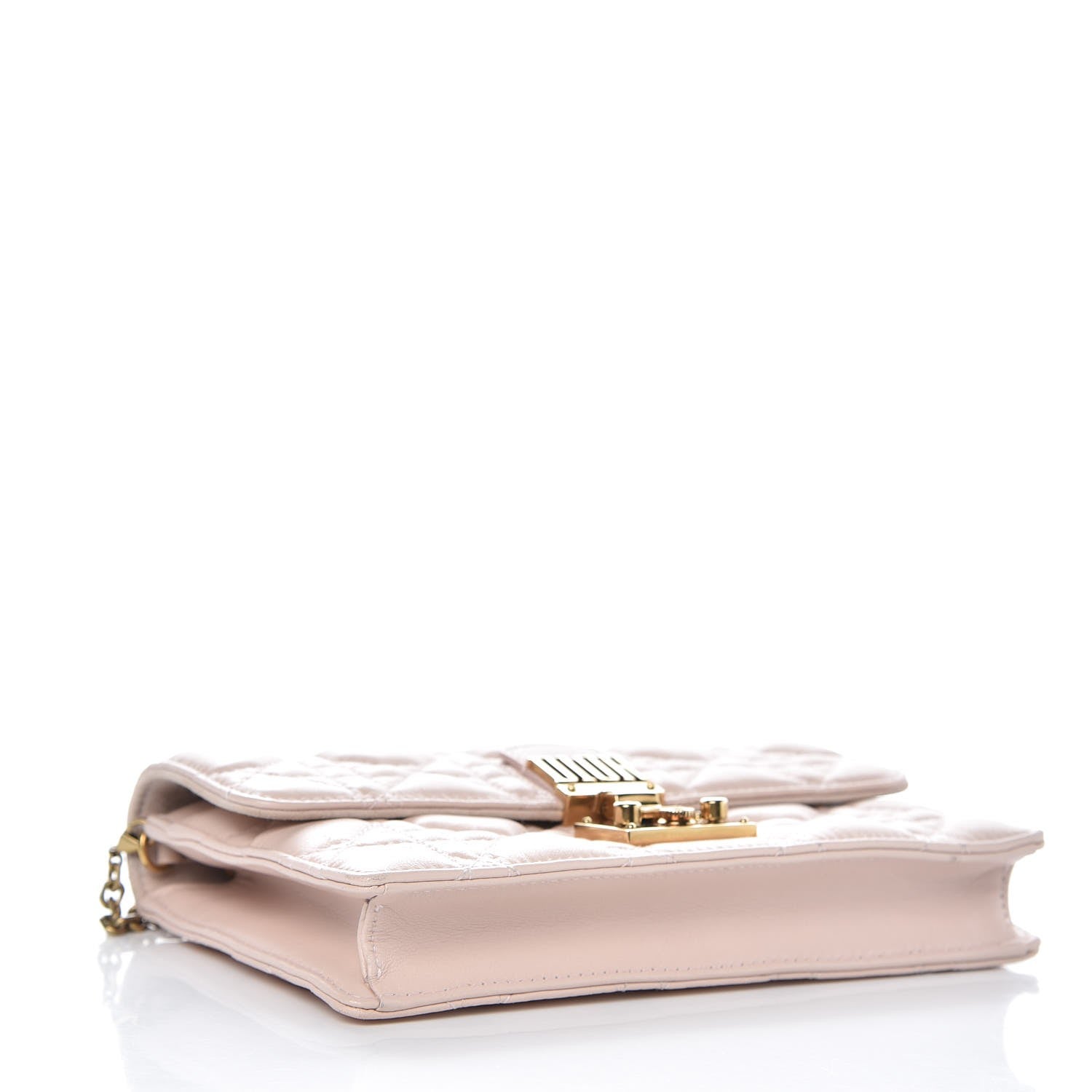 Christian Dior Lambskin Cannage Dioraddict Wallet on Chain Clutch Rose Poudre 4 of 7