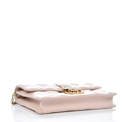 Christian Dior Lambskin Cannage Dioraddict Wallet on Chain Clutch Rose Poudre 4 of 7