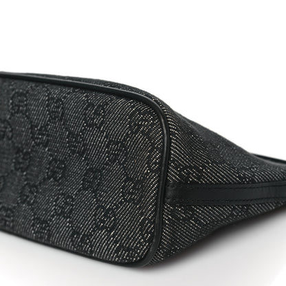 Gucci Denim Monogram Boat Pochette Black 10 of 11