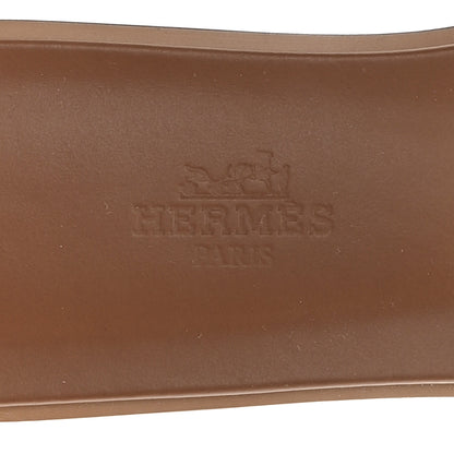 Hermes Box Calfskin Oran Sandals 36.5 Gold 8 of 9