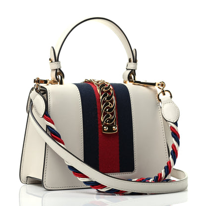 Gucci Calfskin Mini Sylvie Top Handle Bag White 2 of 4