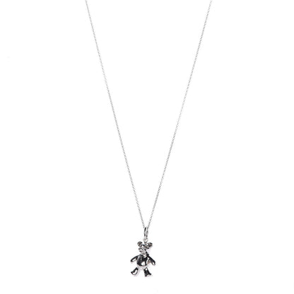 Tiffany Sterling Silver Teddy Bear Charm Pendant Necklace 3 of 6