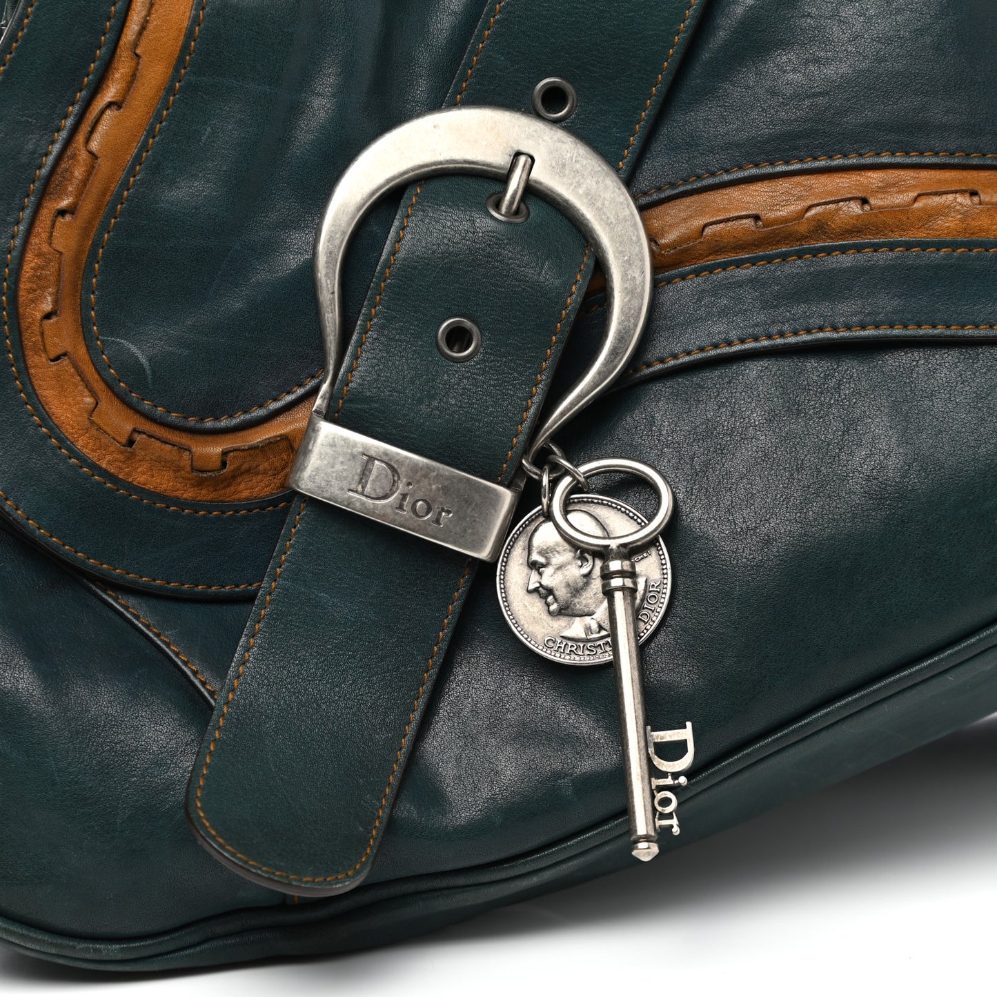 Calfskin Medium Gaucho Double Saddle Bag Dark Blue
