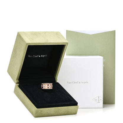 Van Cleef & Arpels 18K Rose Gold Diamond Small Perlee Clovers Ring 50/5.25 5 of 5