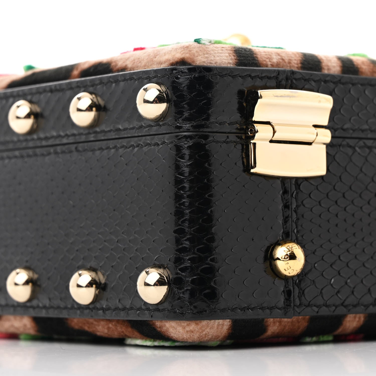 Dolce & Gabbana Velvet Snakeskin Leopard Floral Box Bag Black Multicolor 8 of 12