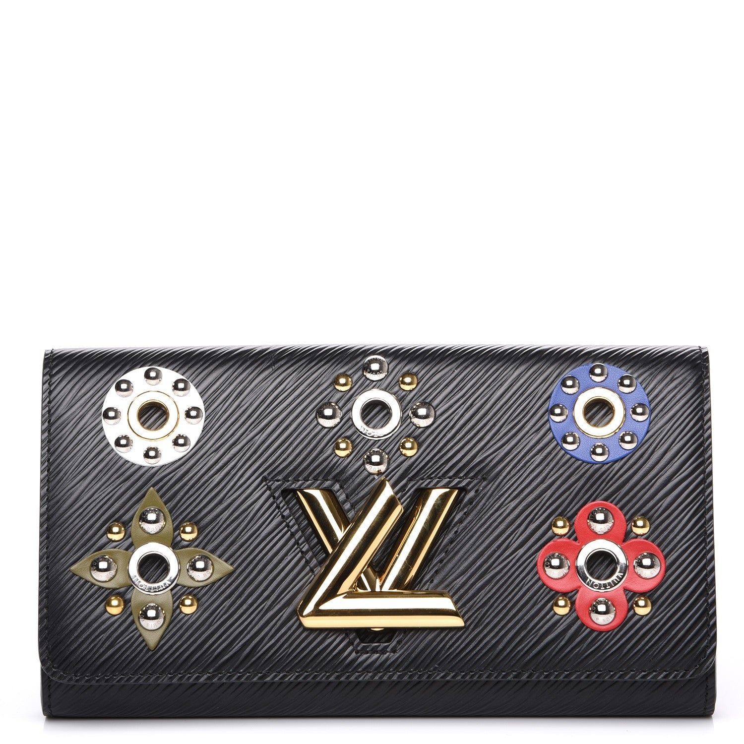 Louis Vuitton Epi Mechanical Flowers Twist Wallet Black 1 of 8