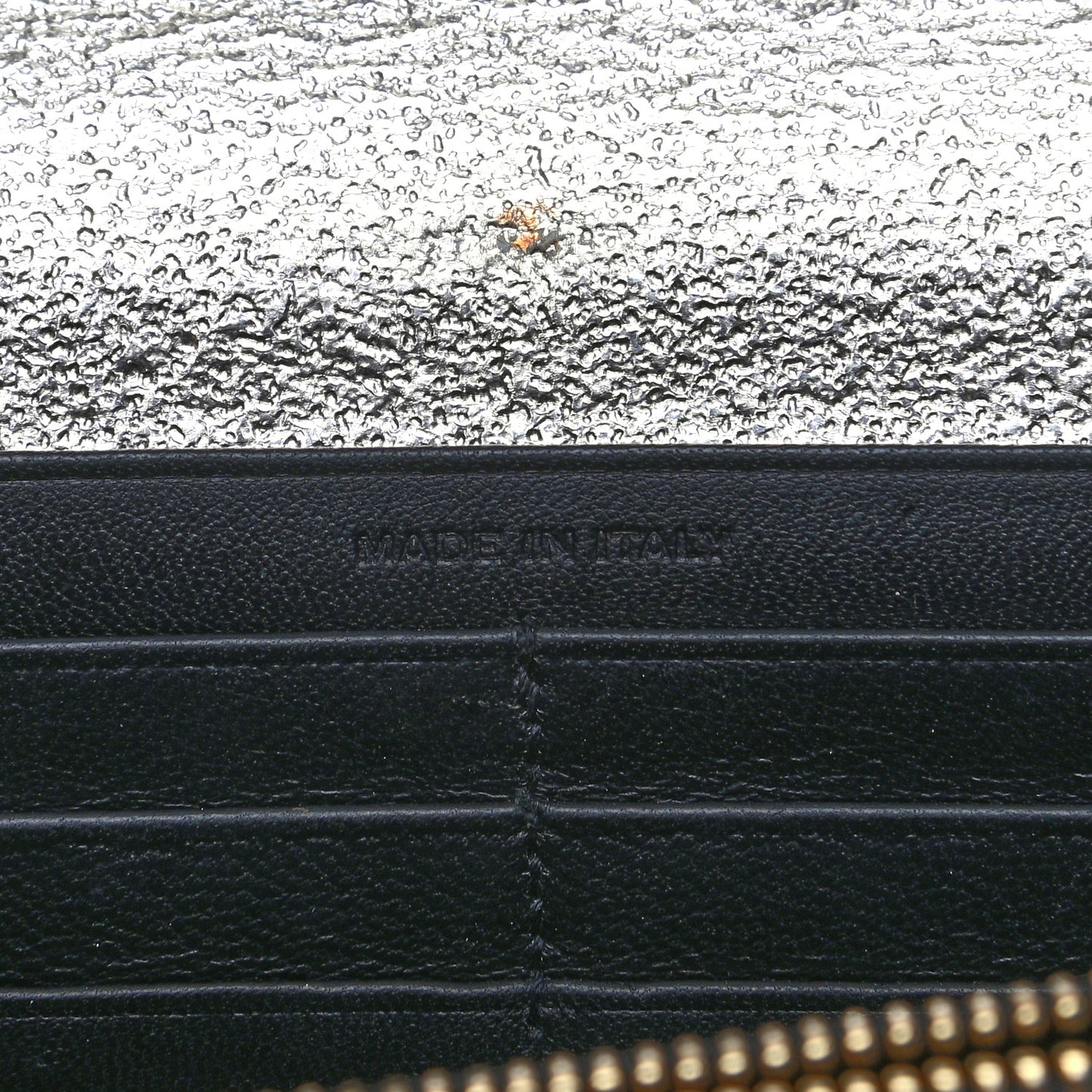 Metallic Calfskin Classic Monogram Cassandre Wallet Silver