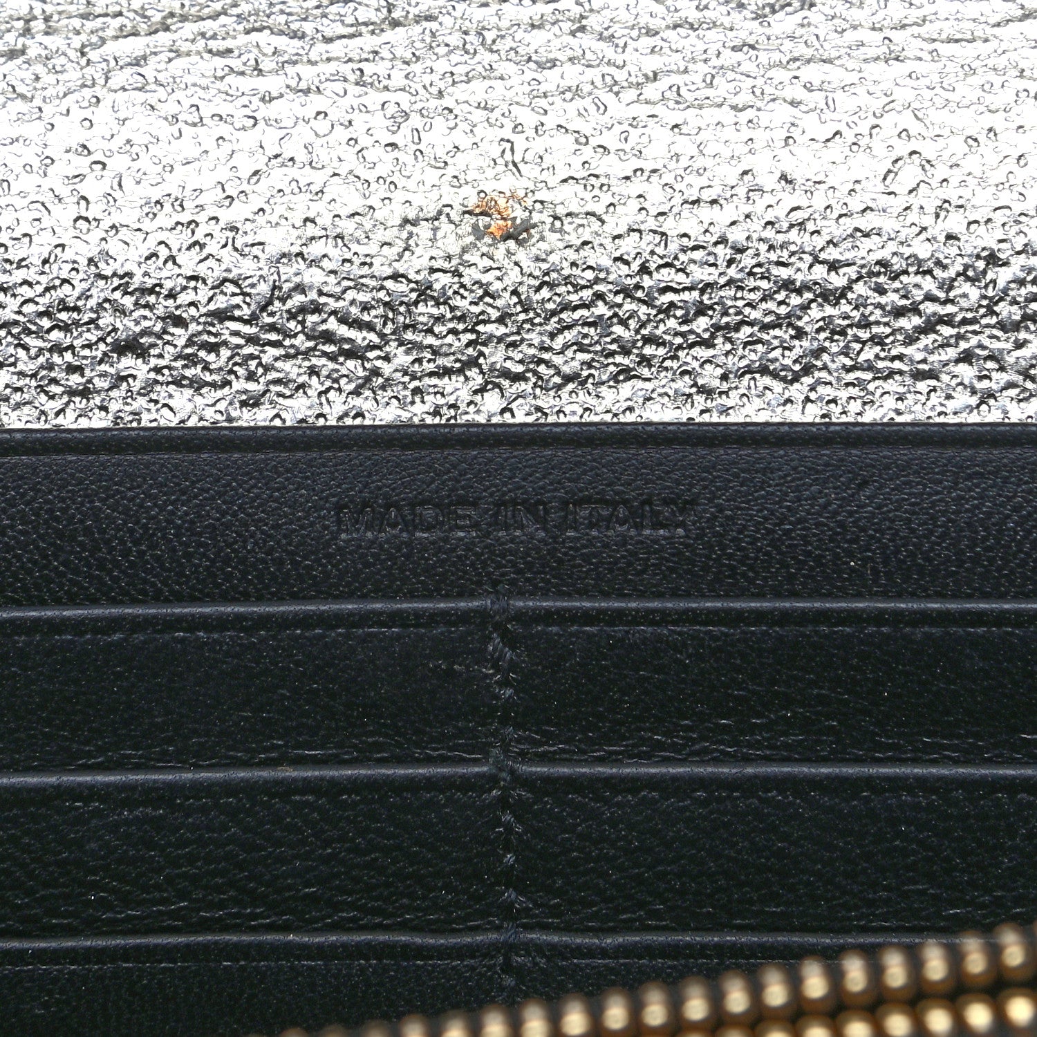 Saint Laurent Metallic Calfskin Classic Monogram Cassandre Wallet Silver 7 of 10