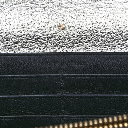 Saint Laurent Metallic Calfskin Classic Monogram Cassandre Wallet Silver 7 of 10