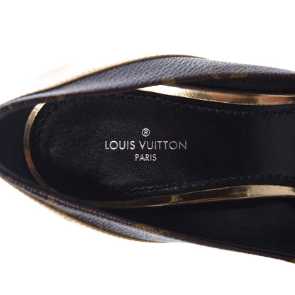 Louis Vuitton Monogram Cherie Pumps 39 Gold 7 of 9