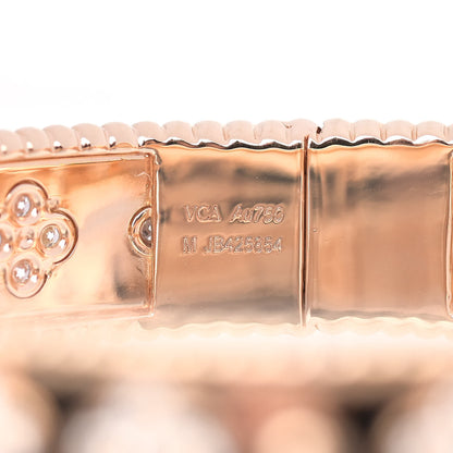 Van Cleef & Arpels 18K Rose Gold Diamond Perlee Clovers Bangle Bracelet M 4 of 5