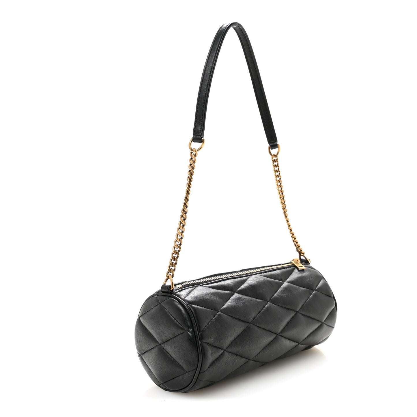 Lambskin Monogram Mini Sade Tube Bag Black