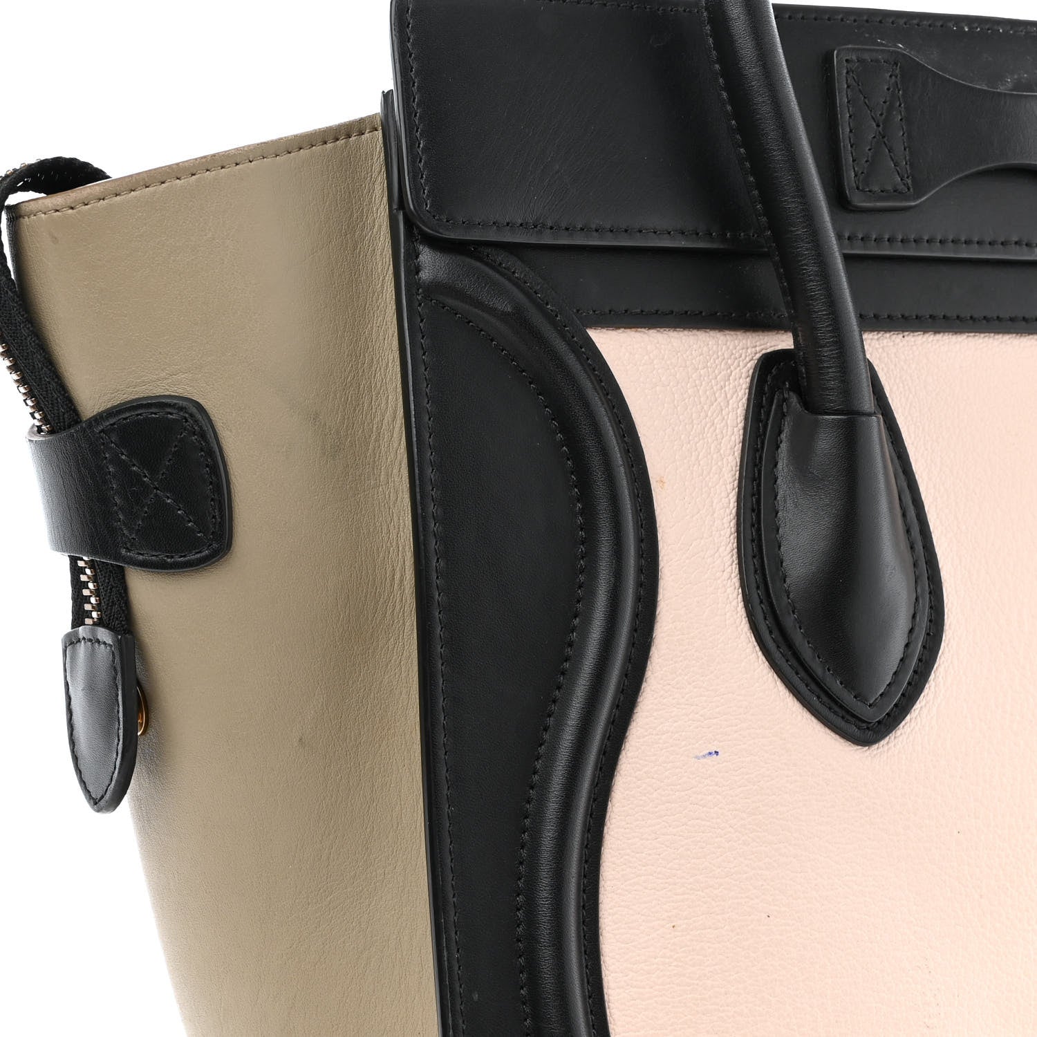 Celine Goatskin Smooth Calfskin Micro Tri-Color Luggage Olive 14 of 16