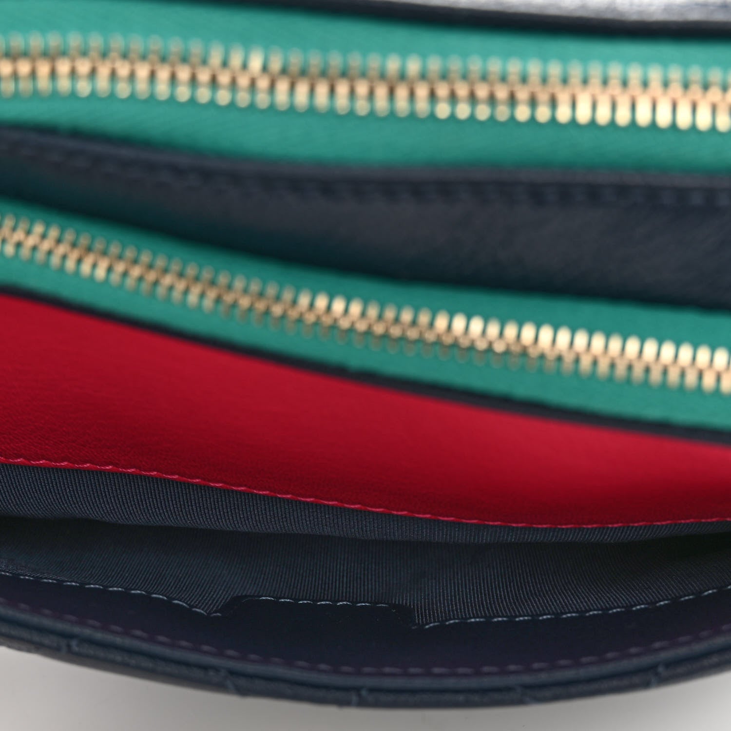 Chanel Goatskin Quilted Tri-Color In & Out Waist Bag Navy Turquoise Pink 10 of 14