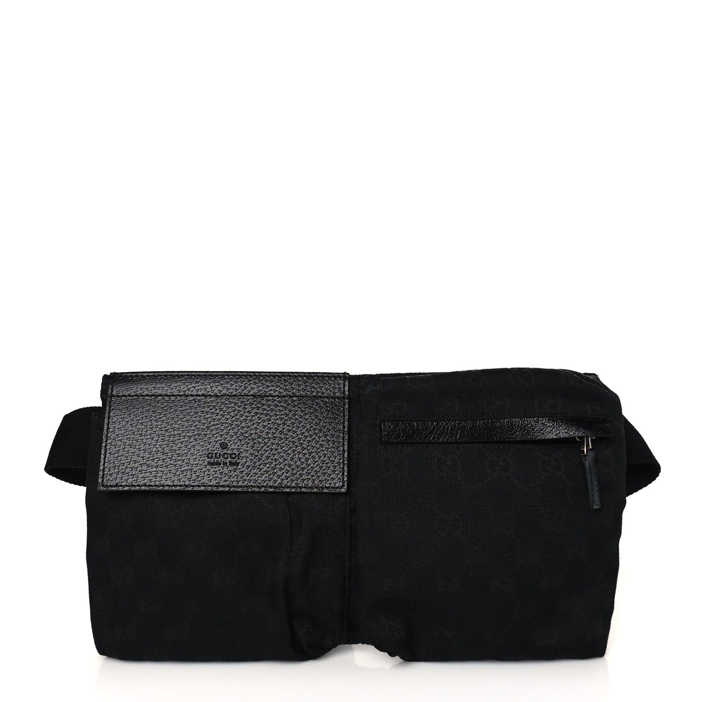 GG Monogram Double Pocket Belt Bag Black