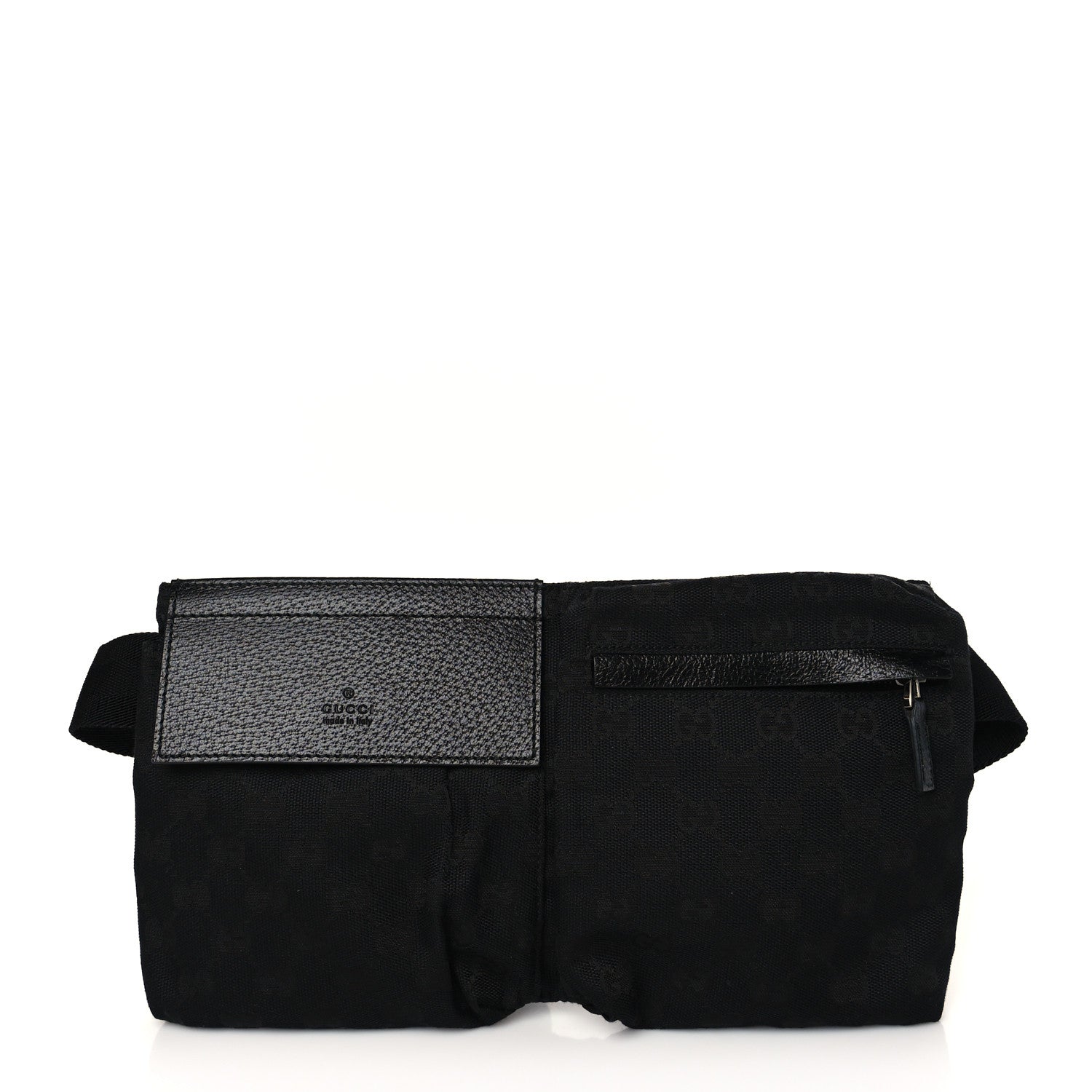 Gucci GG Monogram Double Pocket Belt Bag Black 1 of 9