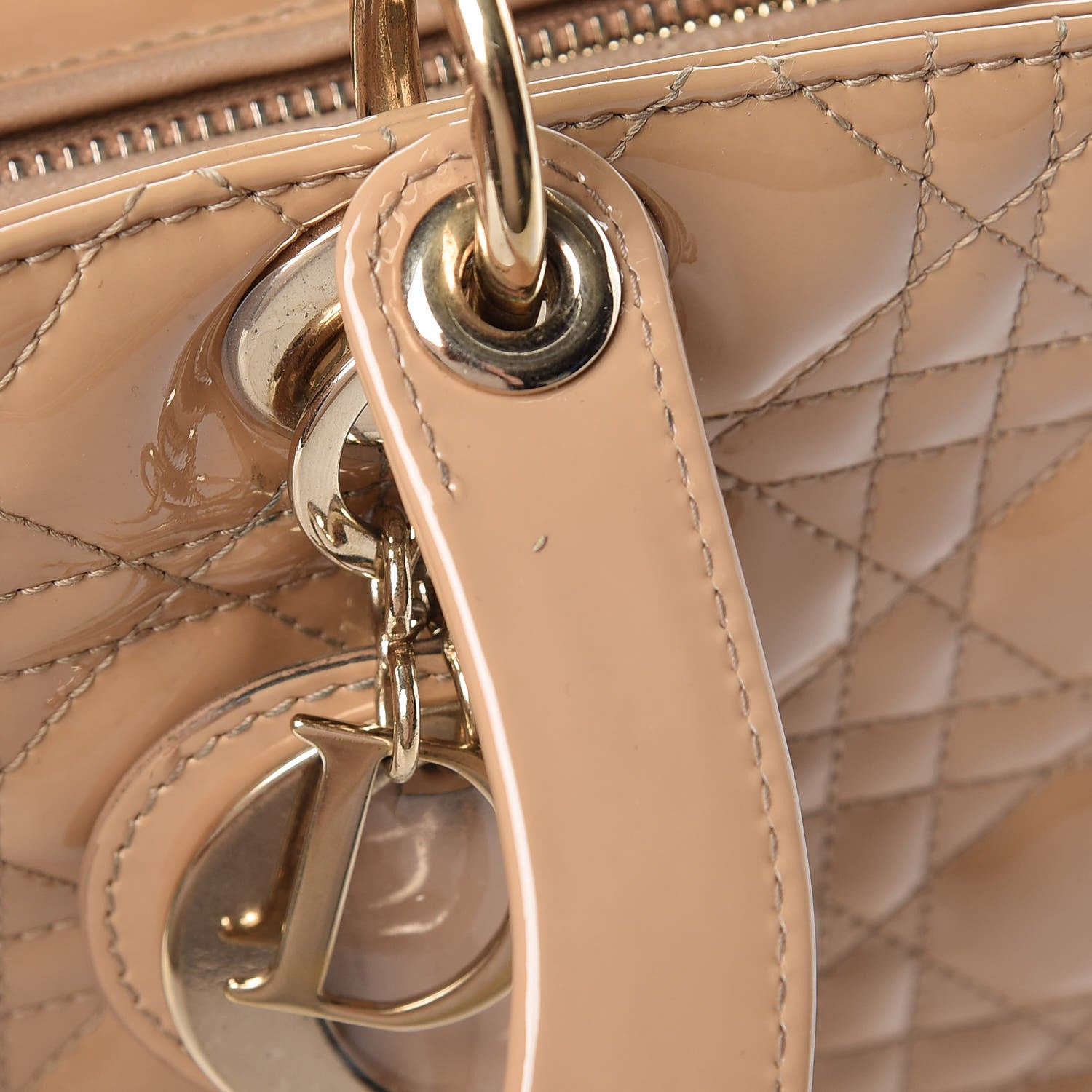 Christian Dior Patent Cannage Large Lady Dior Dark Beige 15 of 18