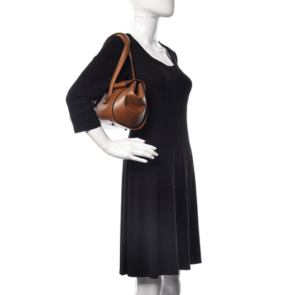 Gucci Calfskin Bamboo Bullet Satchel Brown 2 of 23