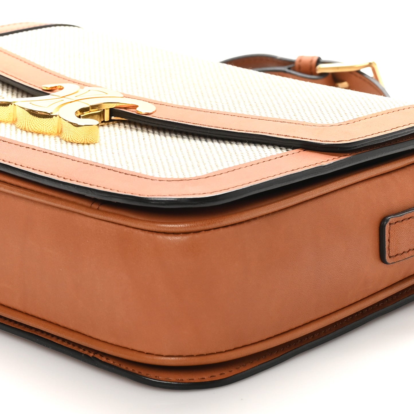 Textile Calfskin Classique Triomphe Bag Natural Tan