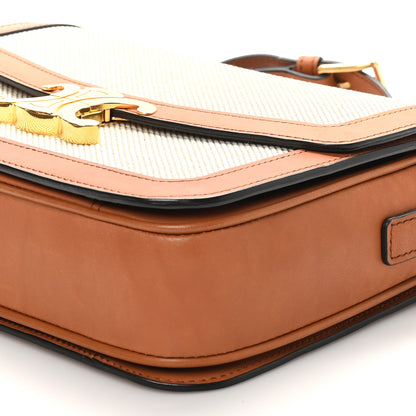 Celine Textile Calfskin Classique Triomphe Bag Natural Tan 10 of 10