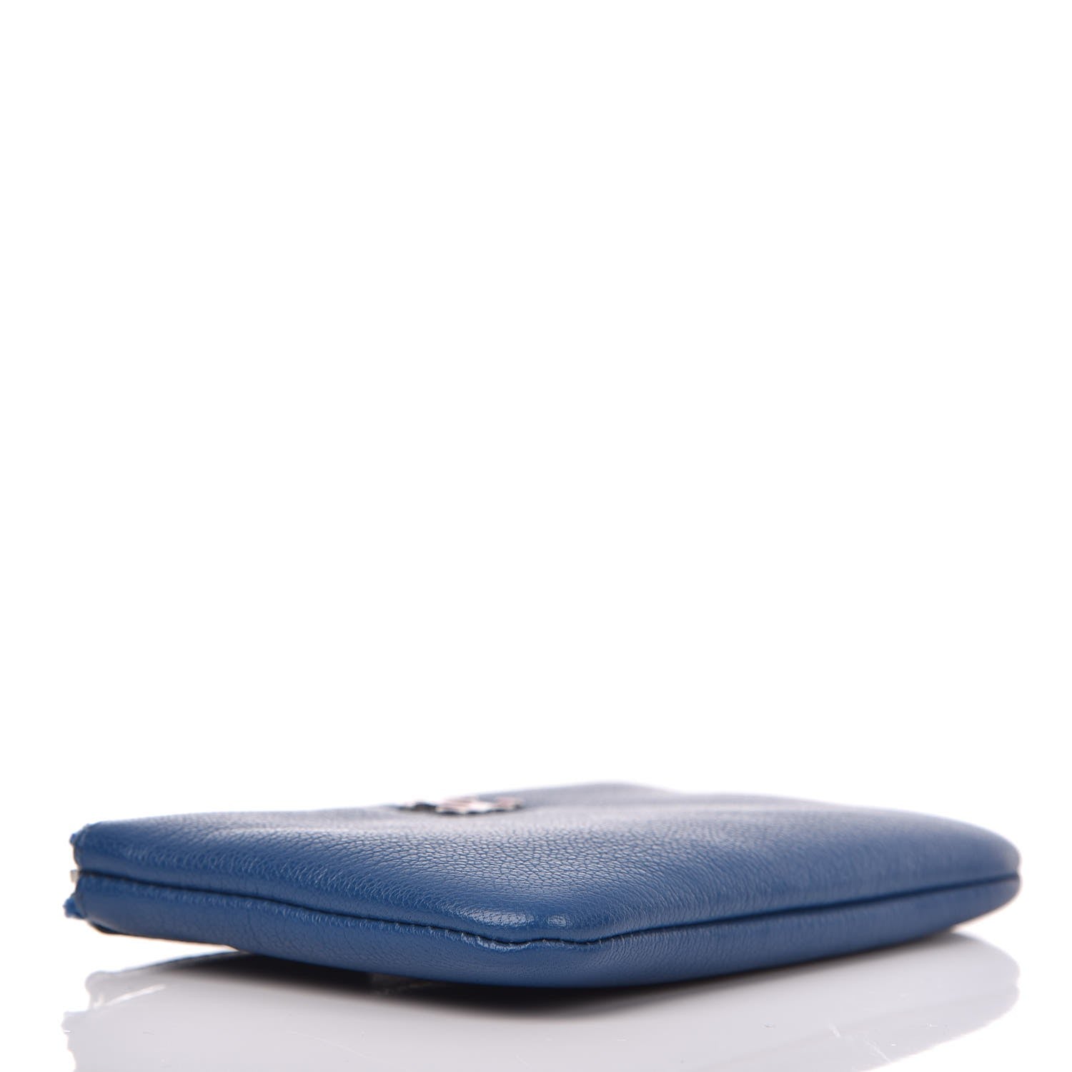 Chanel Goatskin Small CC Clover Cosmetic Case Blue 4 of 7