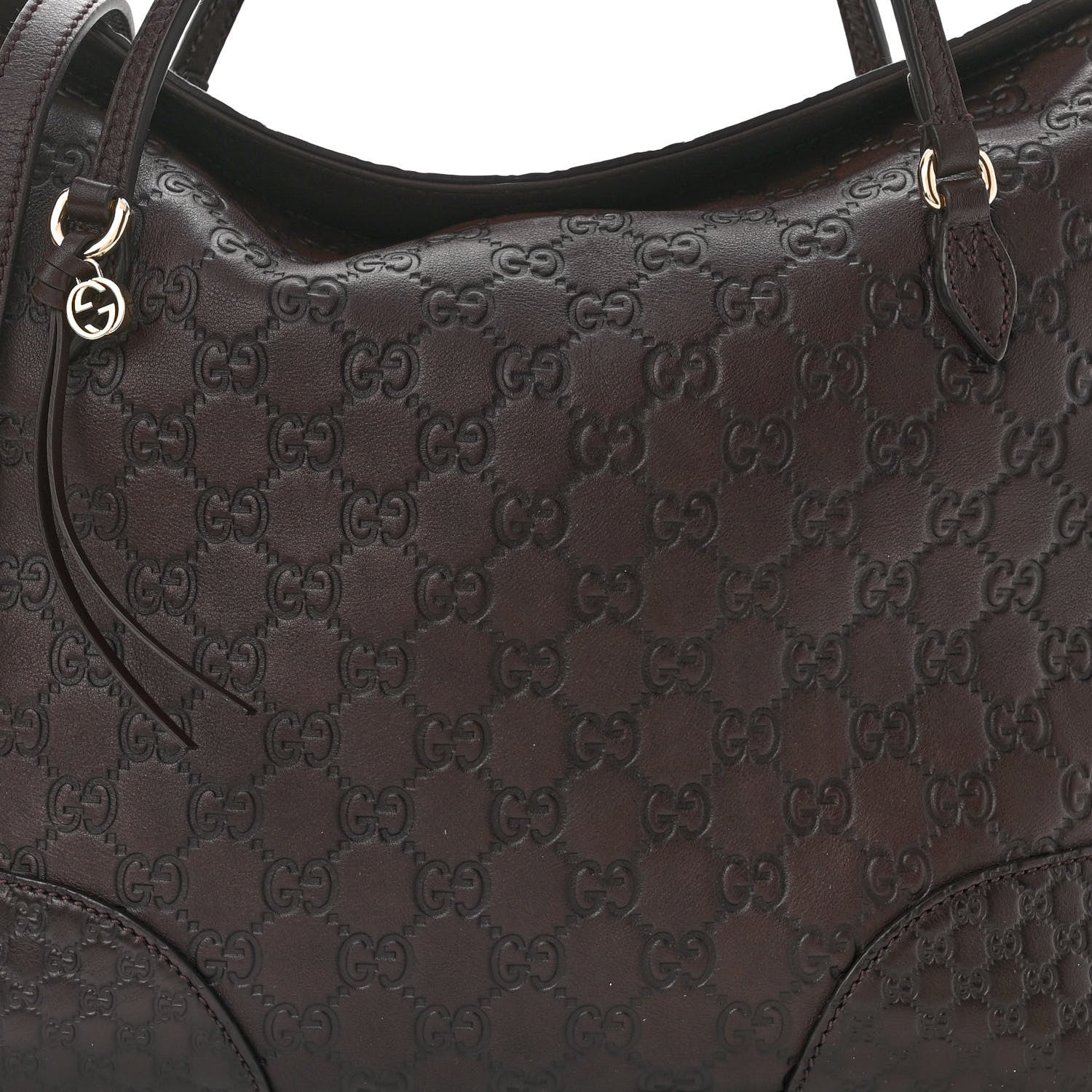 Gucci Guccissima Medium Bree Foldover Tote Chocolate 8 of 10