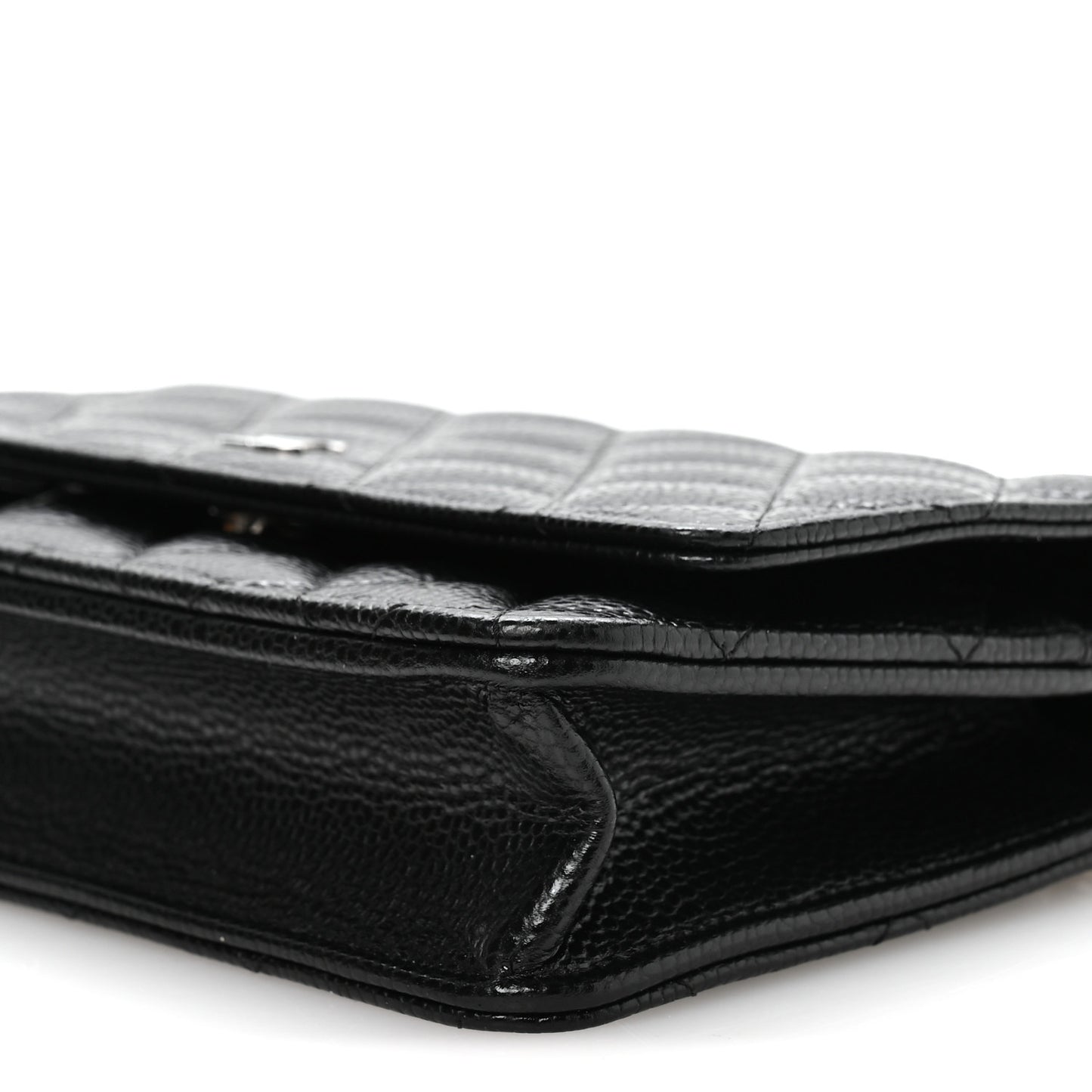 Lambskin Quilted Wallet On Chain WOC Black
