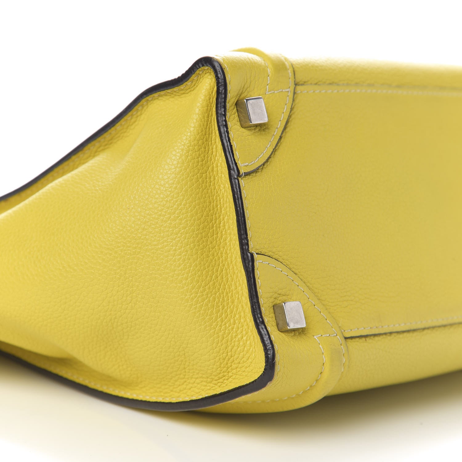 Celine Drummed Calfskin Micro Luggage Citron 7 of 9
