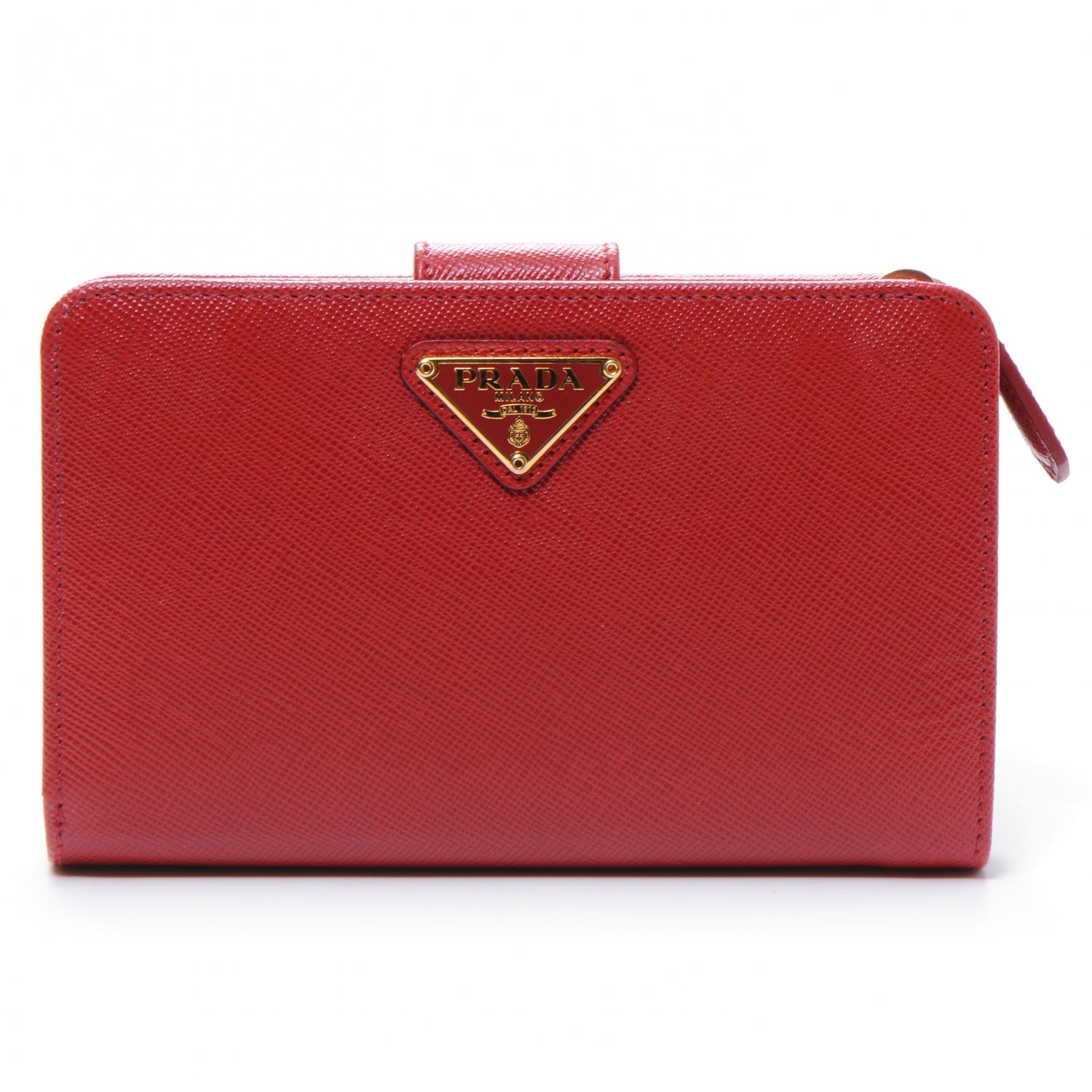 Prada Saffiano Compact Wallet Fuoco 1 of 8