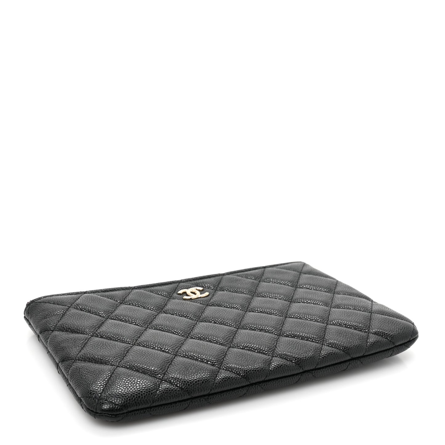 Caviar Quilted Cosmetic Case Black