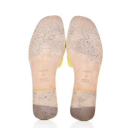 Hermes Epsom Oran Sandals 40 Jaune Pollen 5 of 8