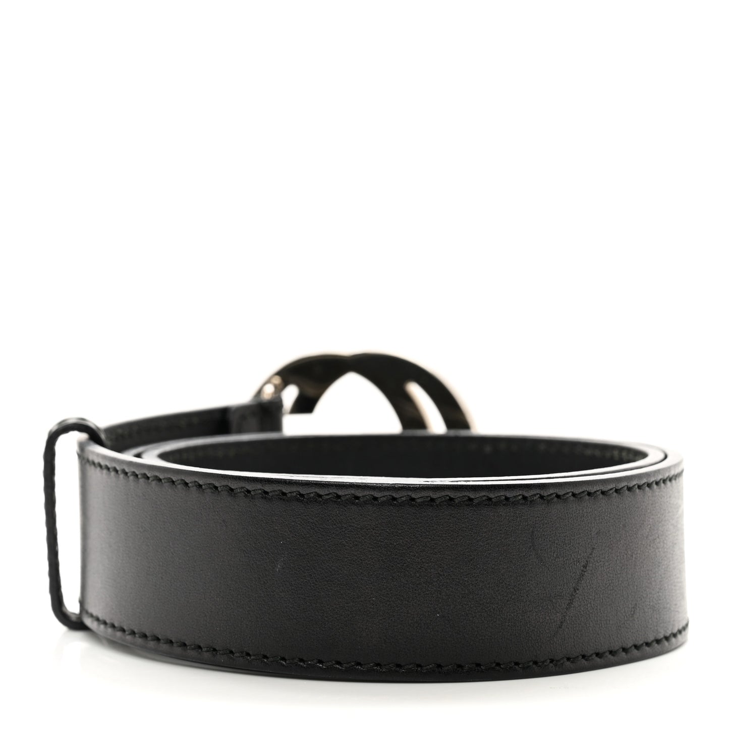 Selleria Calfskin Nickel Interlocking G 37mm Belt 85 34 Black