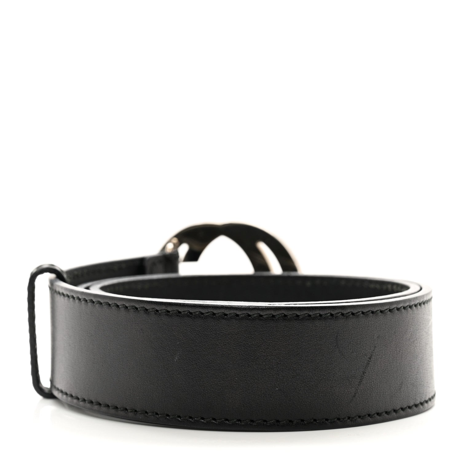 Gucci Selleria Calfskin Nickel Interlocking G 37mm Belt 85 34 Black 2 of 6