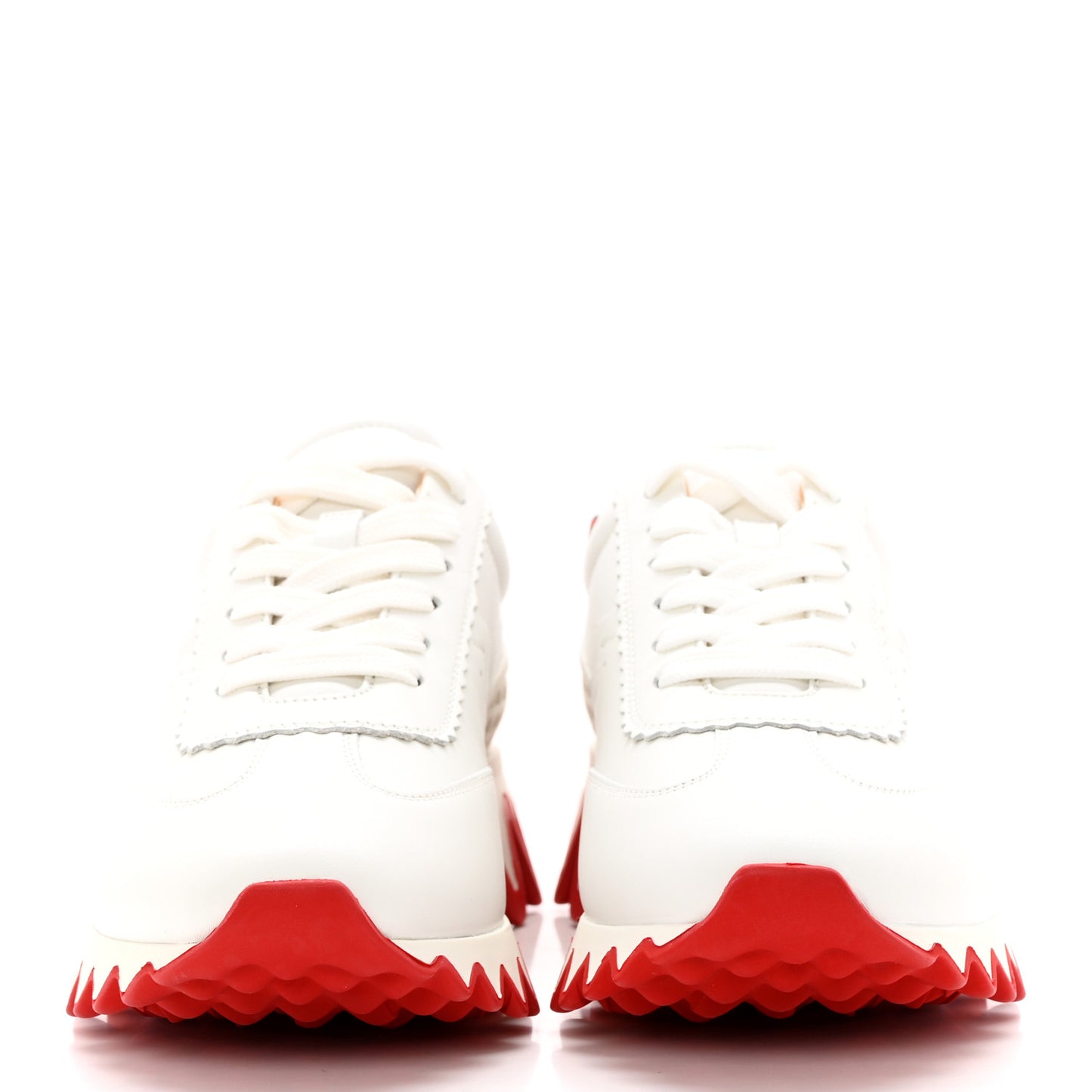 Calfskin Neoprene Womens Loubishark Sneakers 37.5 White