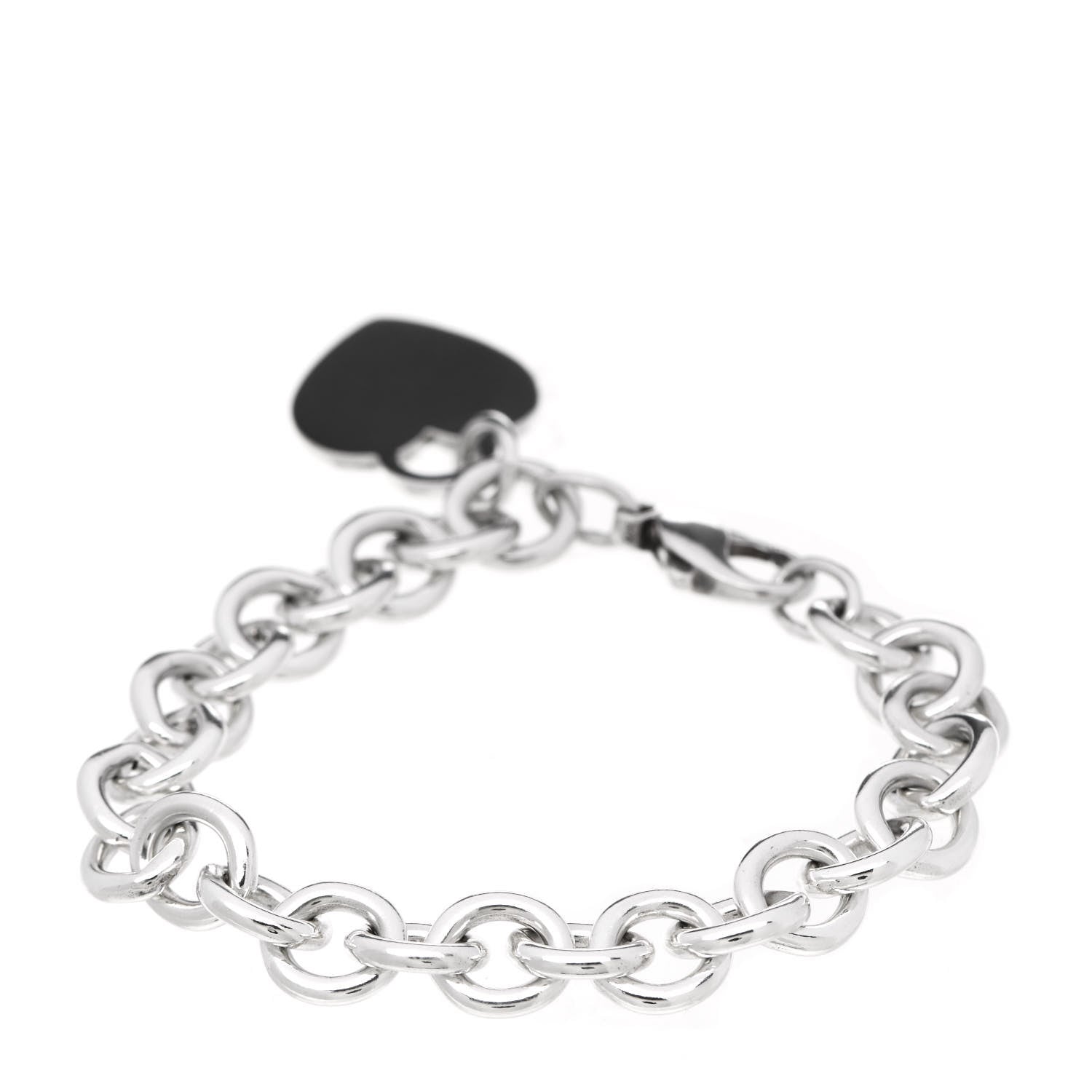 Tiffany Sterling Silver Heart Tag Charm Bracelet 3 of 4