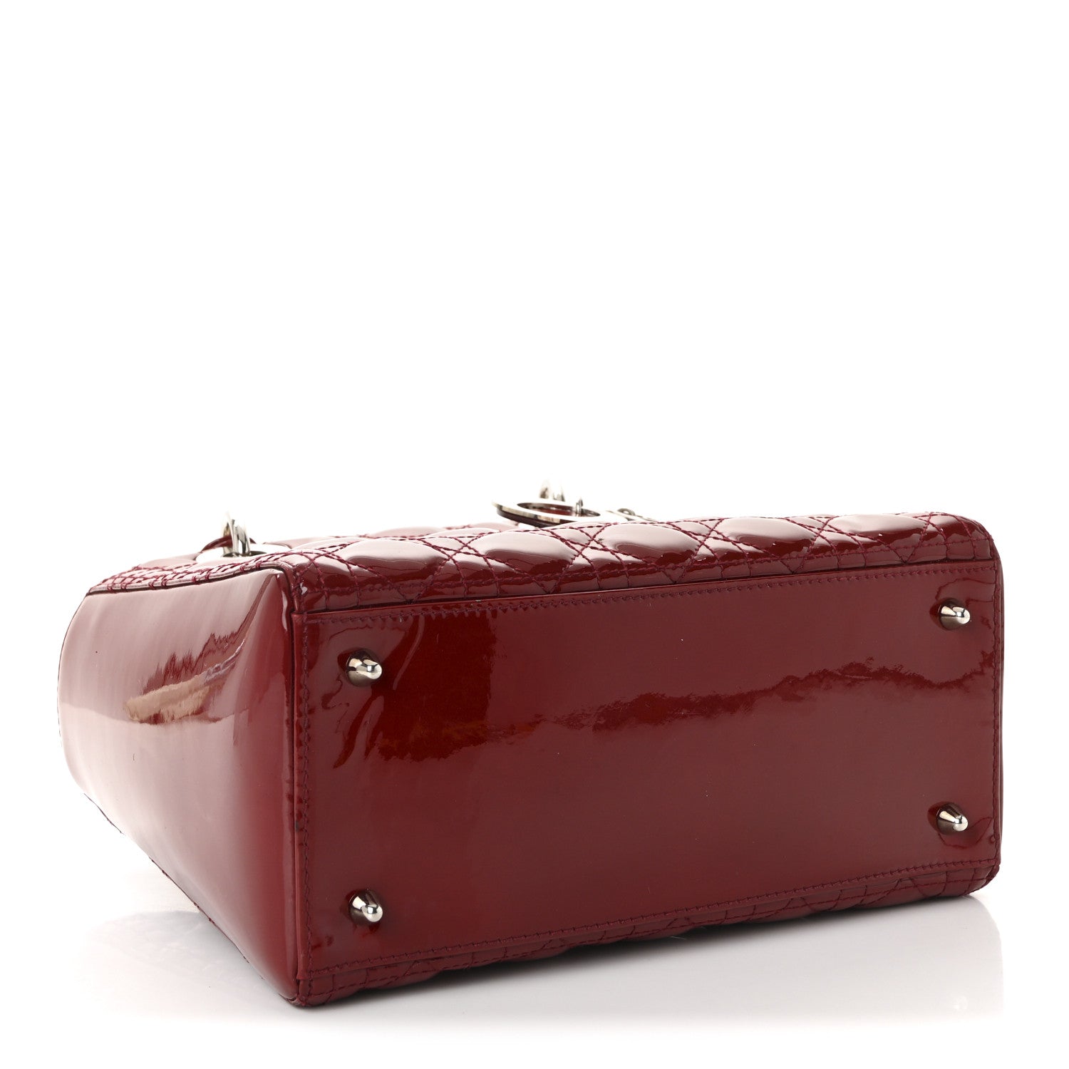 Christian Dior Patent Cannage Medium Lady Dior Red 4 of 10