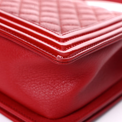 Chanel Patent Goatskin Quilted New Medium Boy Flap Red 11 of 14