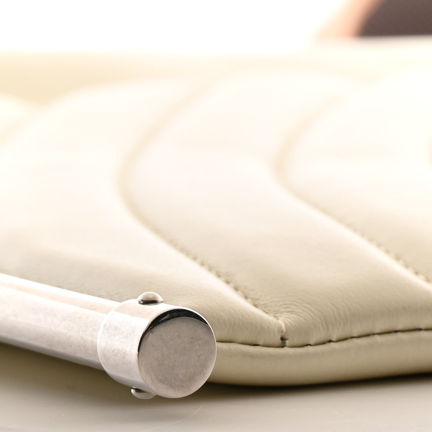 Chloe Smooth Calfskin Quilted Medium Roy Clutch Off White 9 of 11