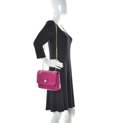 Gucci Suede Azalea Calfskin Small Marina Chain Shoulder Bag Fucsia 2 of 14