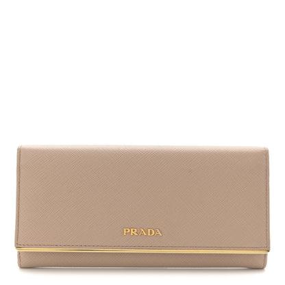 Prada Saffiano Metal Bar Continental Flap Wallet Cammeo 1 of 7