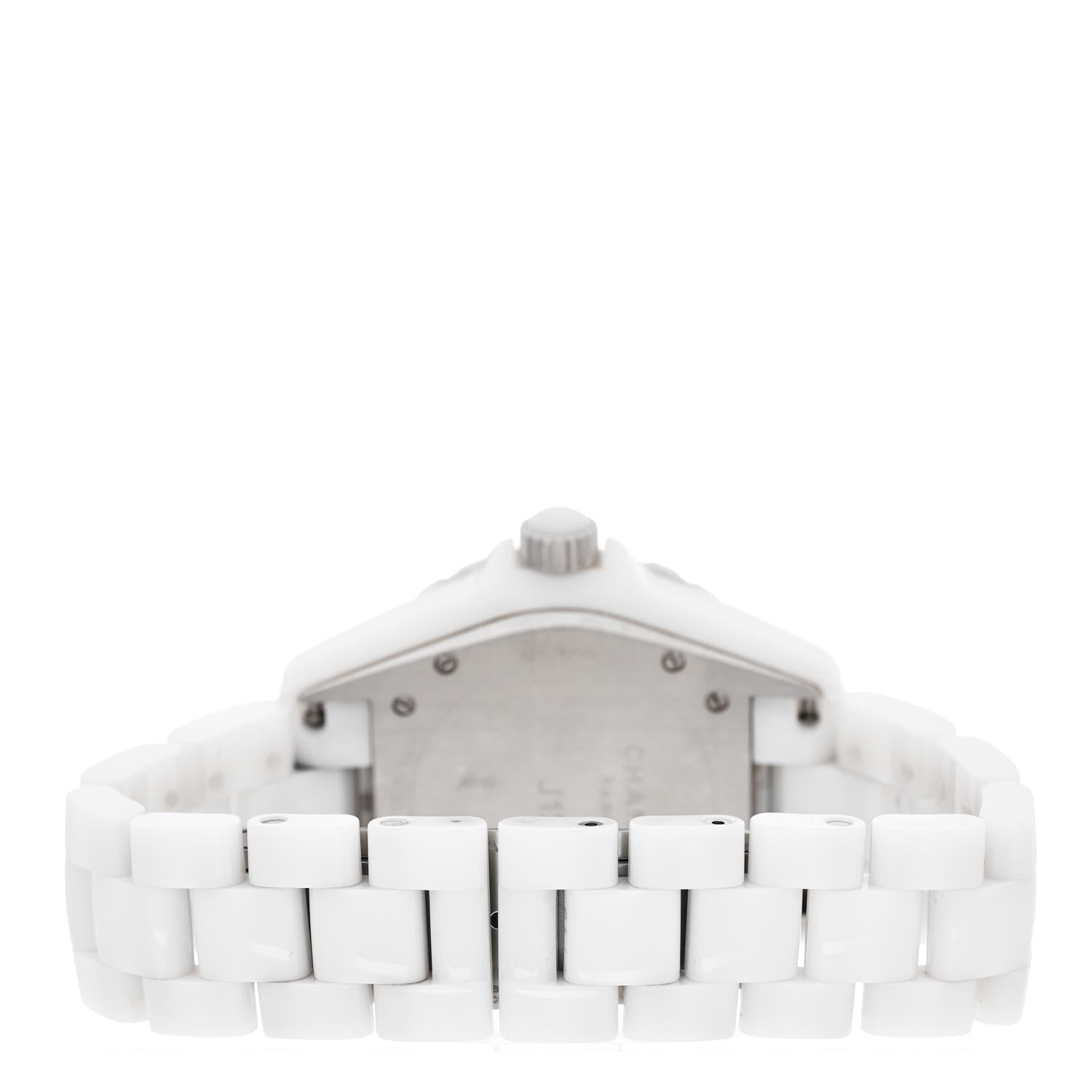Chanel Stainless Steel Ceramic Diamond 38mm J12 Automatic Watch White 3 of 4