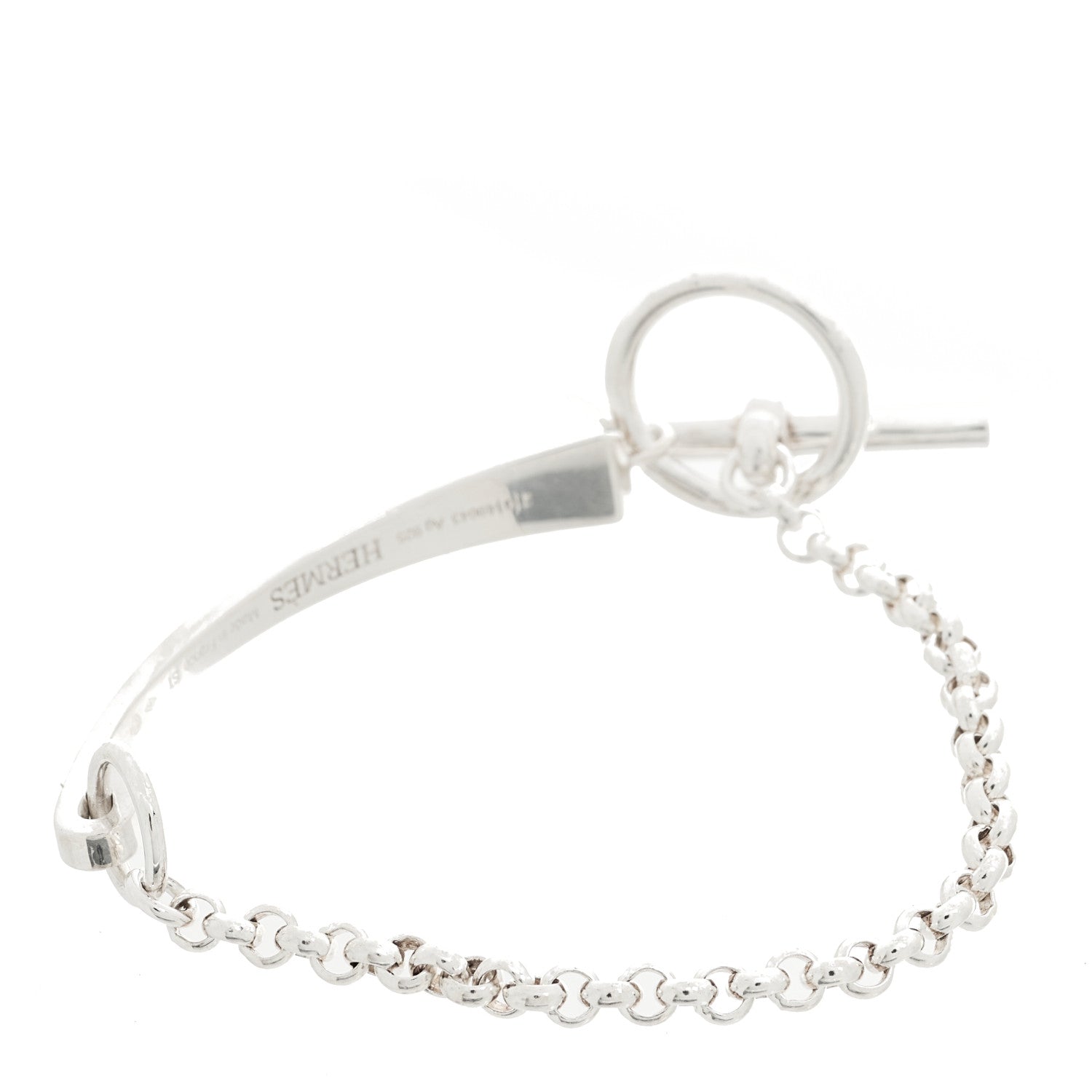 Hermes Sterling Silver Clou de Forge Toggle Bracelet ST 3 of 6