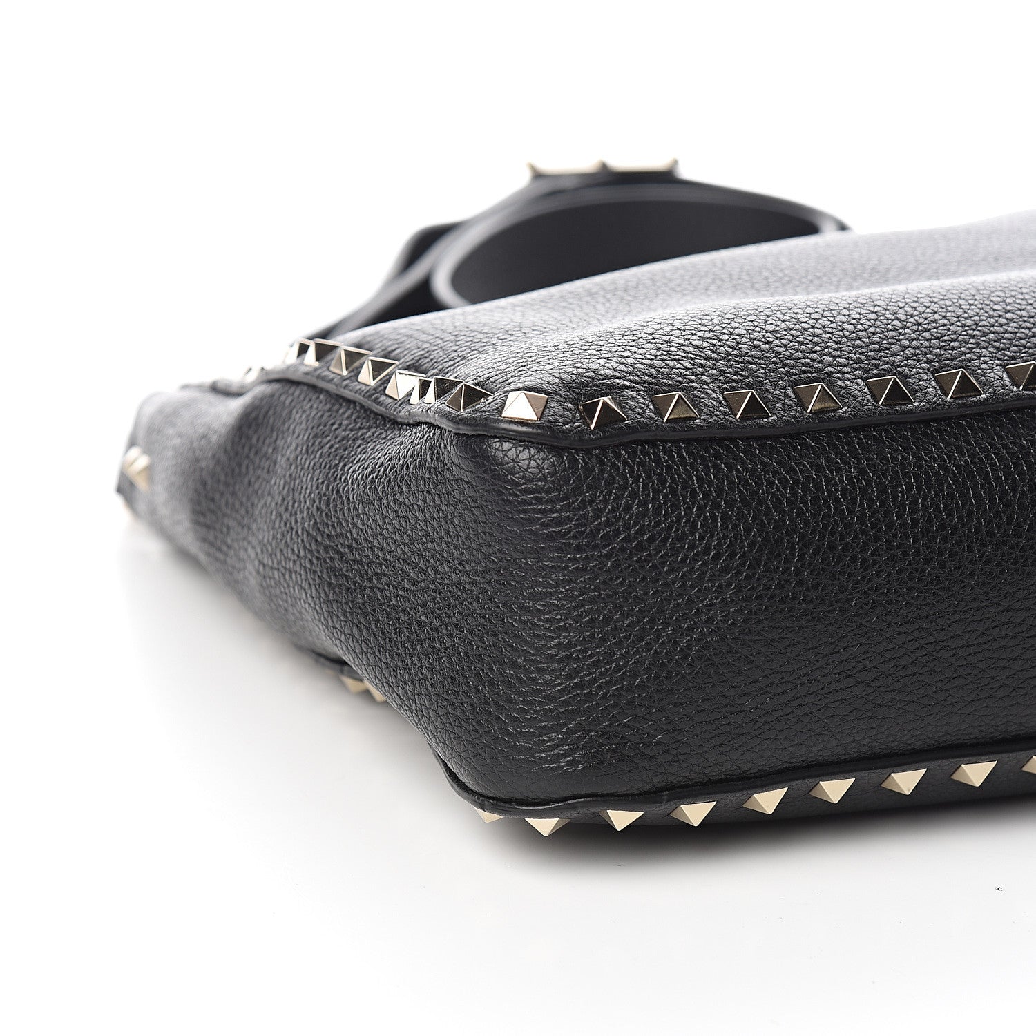 Valentino Garavani Pebbled Calfskin Small Rockstud Flip-Lock Messenger Bag Black 7 of 10