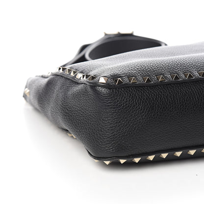 Valentino Garavani Pebbled Calfskin Small Rockstud Flip-Lock Messenger Bag Black 7 of 10
