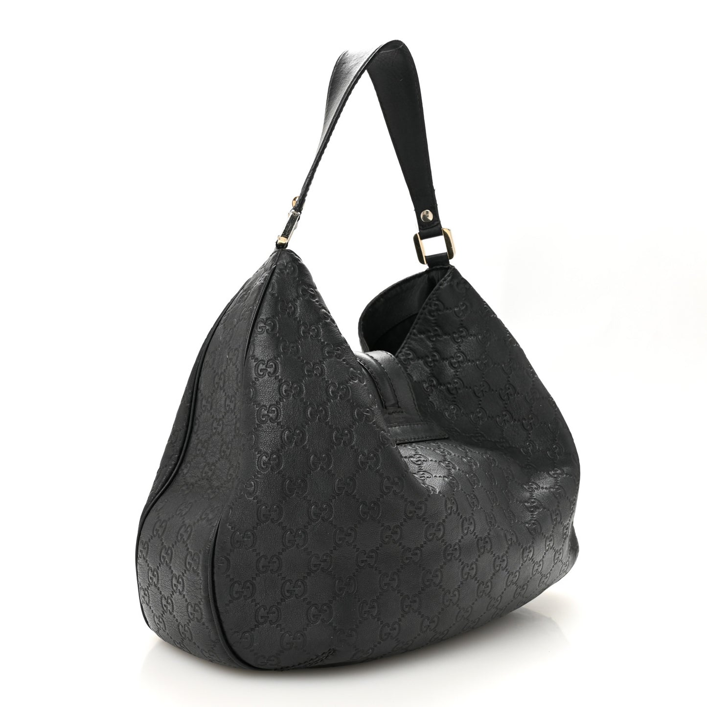 Guccissima Large New Ladies Web Hobo Black