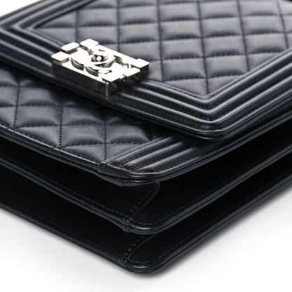 Chanel Calfskin Quilted North South Boy Flap Black 12 of 14